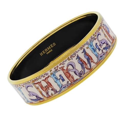 hermes narrow multi gold printed enamel bracelet|vintage Hermes enamel bracelet.